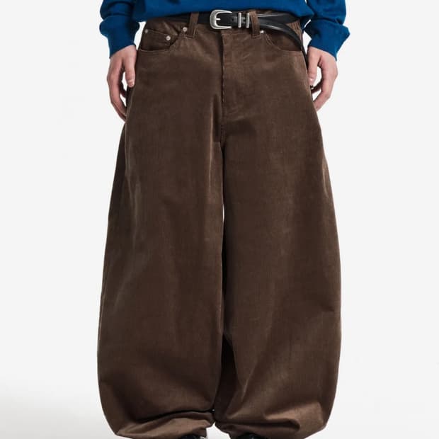 기철 코듀로이 벌룬팬츠 브라운 M