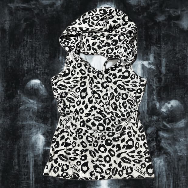 Gyaru y2k 갸루 입술 레오파드 나시