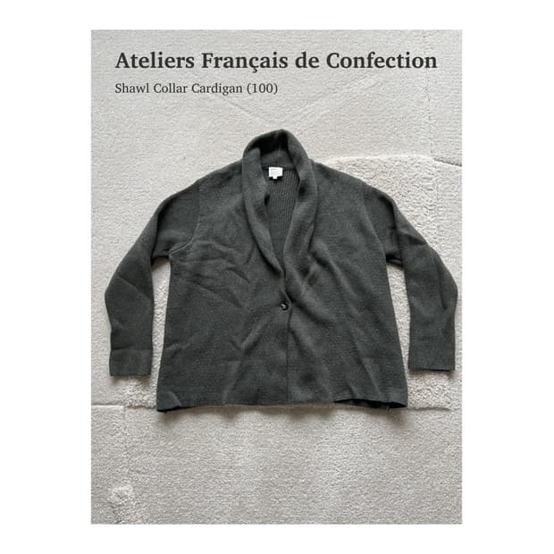 아틀리에 프란세 드 콩페시옹 캐시미어 숄카라 가디건 (100)