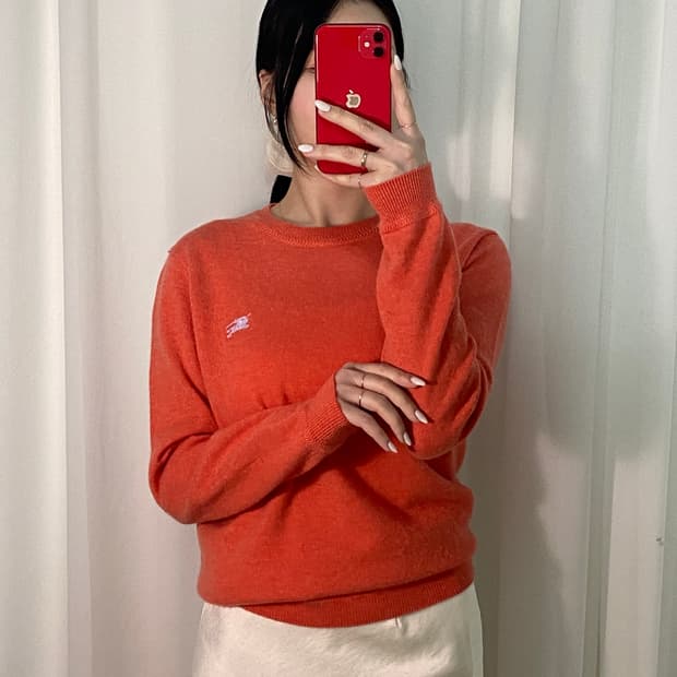 버버리 100%캐시미어 기마로고 니트