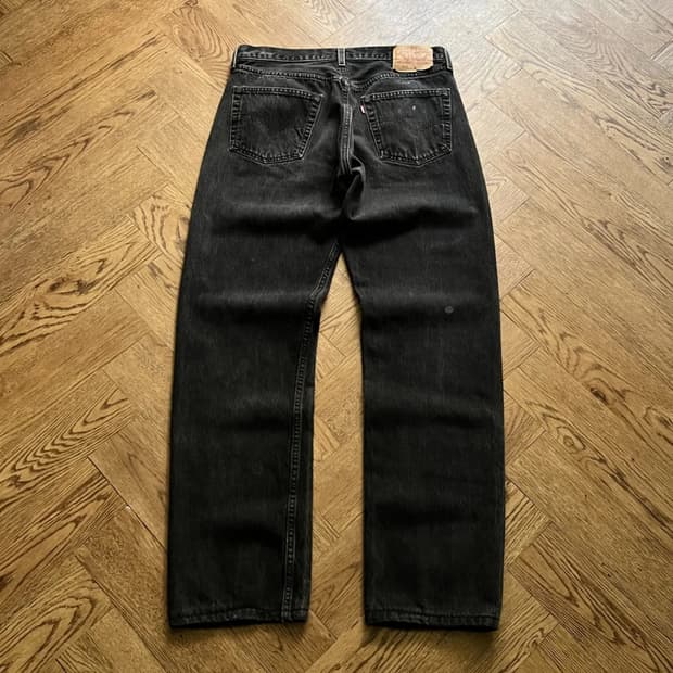 [34]90's 리바이스 501 Made in USA 흑청 데님팬츠 S7