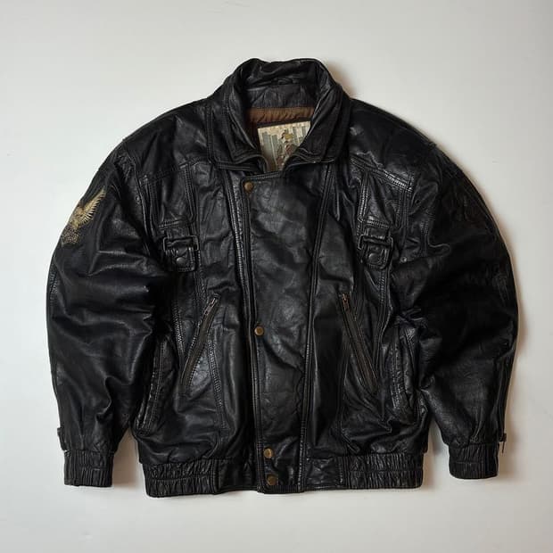 LUIS ALVEAR 90's 이글 자수 봄버 항공 자켓 PN8176