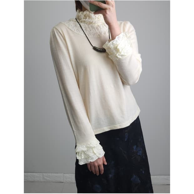 레이스 프릴 니트