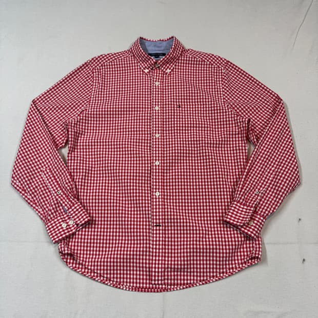 M) 타미힐피거 클래식핏 레드 깅엄 체크 셔츠
