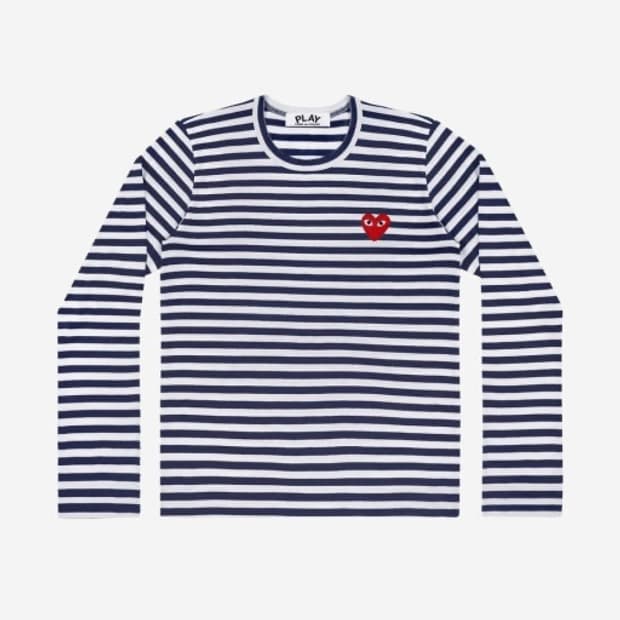 Comme des Garcons 스트라이프 롱슬리브 네이비