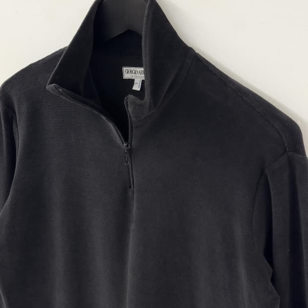 조르지오 아르마니 벨벳 집업 탑