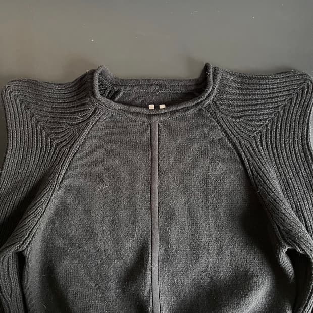 릭오웬스 23fw TEC PULL 크롭 니트