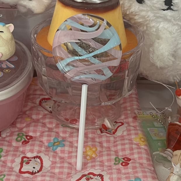 희귀 유리공예 이탈리아 막대사탕 캔디 스위츠 빈티지 고전 디저트 소품