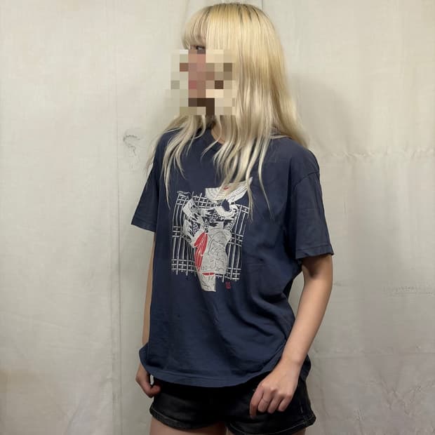 일본 빈티지 기모노 게이샤 프린틴 오리엔탈 반팔 티셔츠