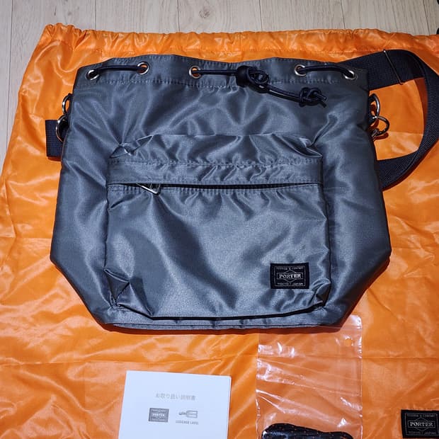 요시다포터 탱커 벌룬삭 라지 실버그레이 