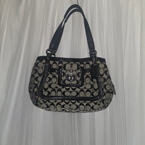 코치 시그니처 컨버스 토트백 오네갸루백