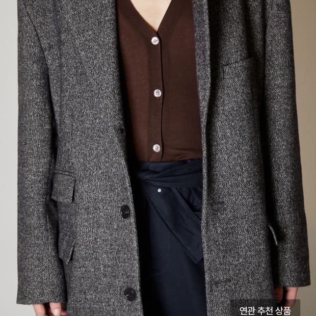 MOOMUUNG 헤링본 오버핏 자켓