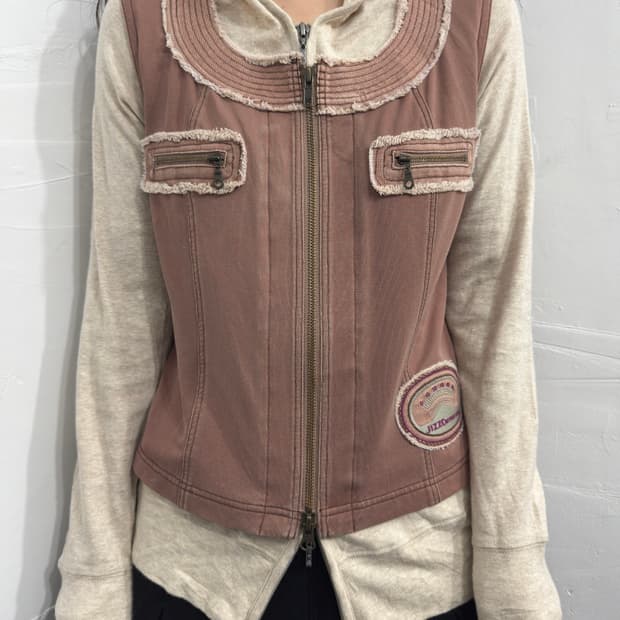 jizzo twoway zipup vest