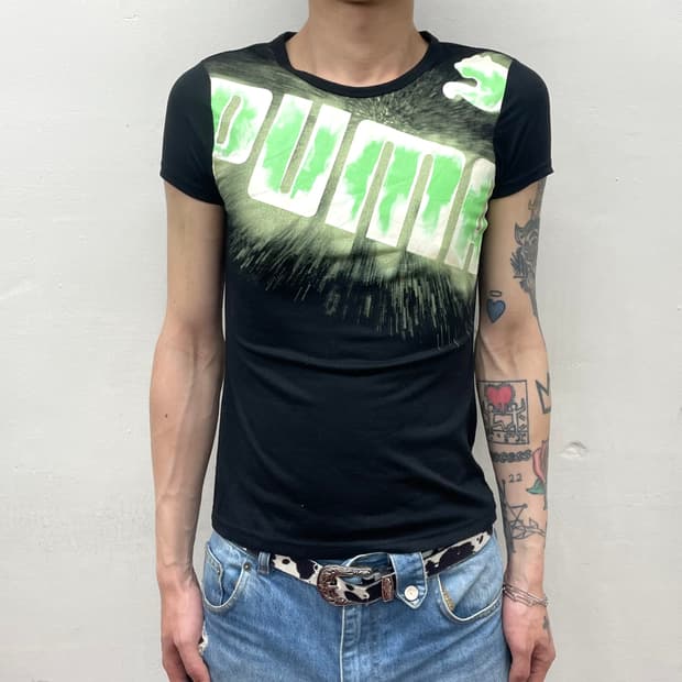 Puma Green Neon Lettering T-Shirt