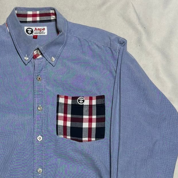 L Aape 체크 셔츠