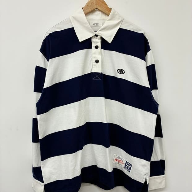 스튜디오톰보이 23FW 빅보더 럭비 카라 롱슬리브 PN9794