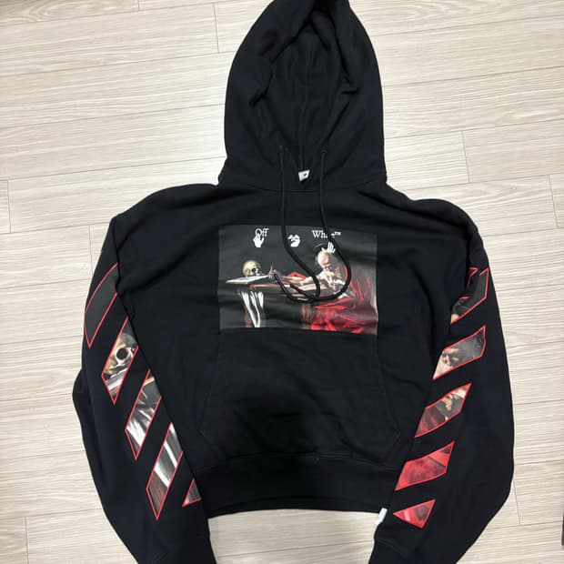 오프화이트 카라바조후드티