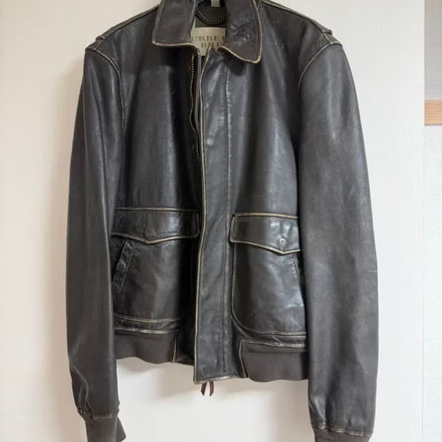 버버리 빈티지 A2 레더 브라운