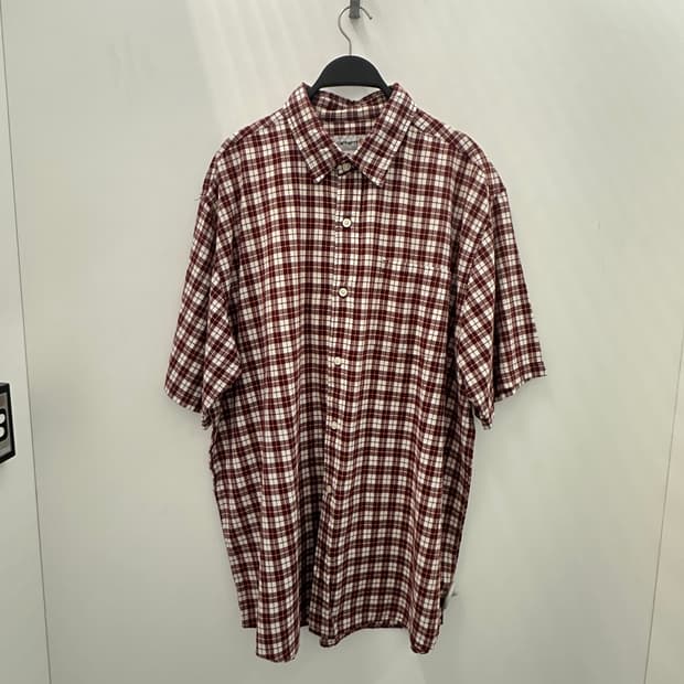 CARHARTT 칼하트 레드 체크반팔셔츠
