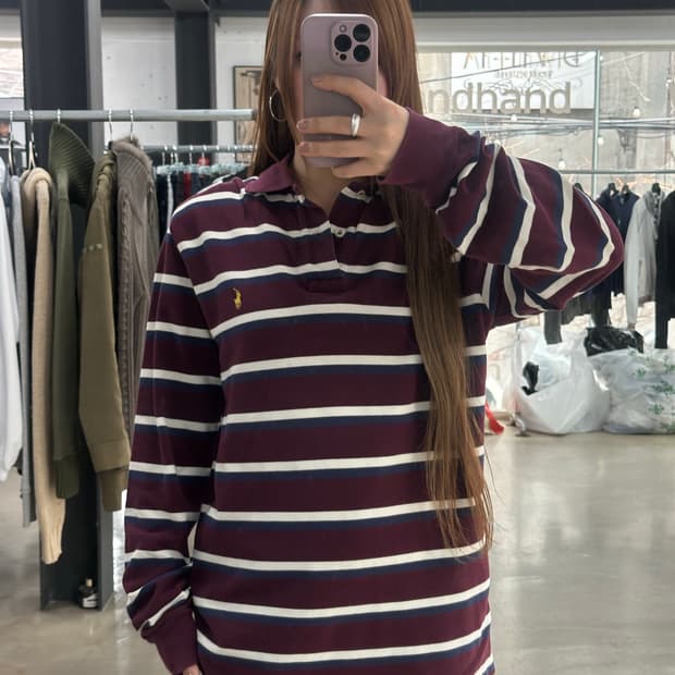 폴로랄프로렌 스트라이프 PK 롱슬리브 긴팔티