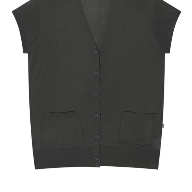 코이세이오038 하프 슬리브 가디건 차콜