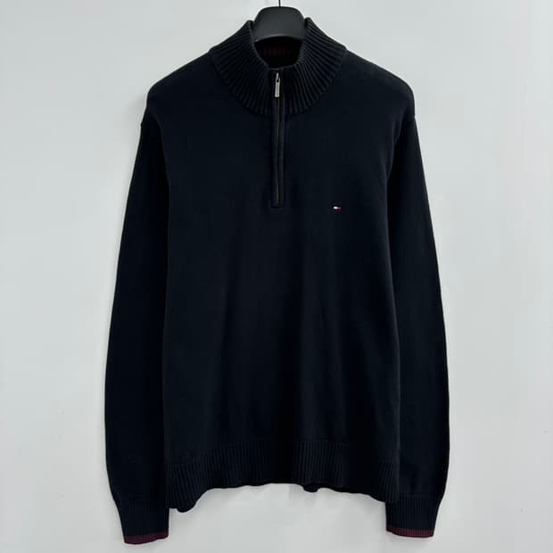 105 타미힐피거 프리미엄 코튼 남자 반집업 니트