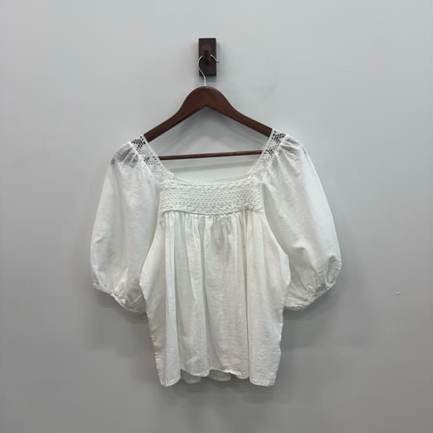 Pre Owned 퍼프 화이트 블라우스