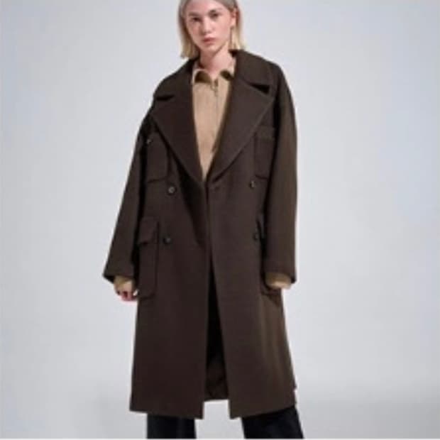 한섬 시스템 2022  캐시미어블렌딩 세미오버핏 코트 M 사이즈