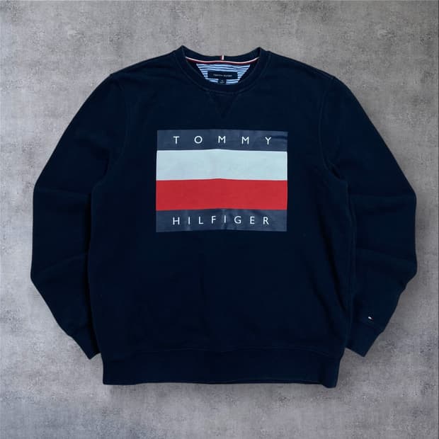 타미힐피거 빅로고 네이비 맨투맨