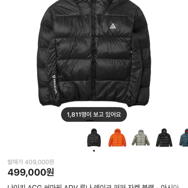 나이키 ACG 써마핏 루나 레이크 패딩