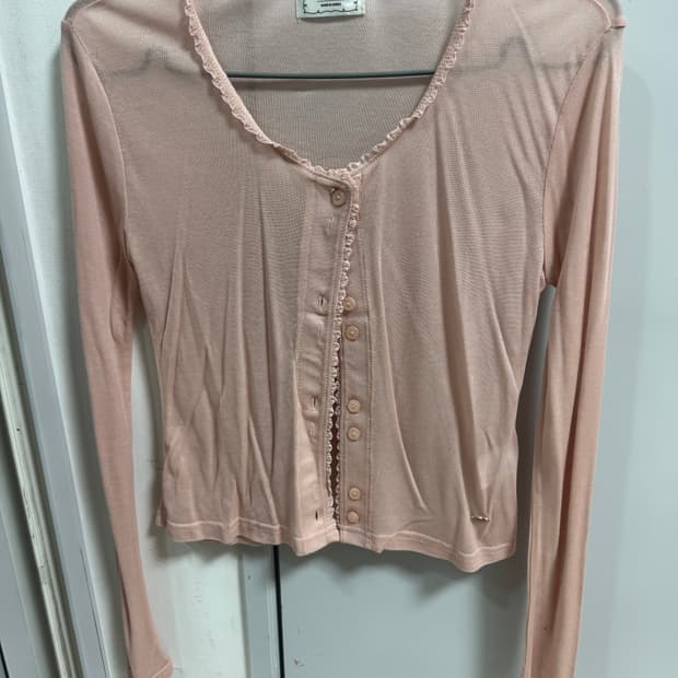 벨리아르 레이스 텐셀 가디건 핑크