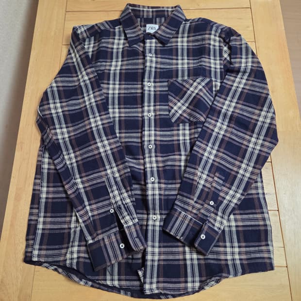 L 자라 체크셔츠
