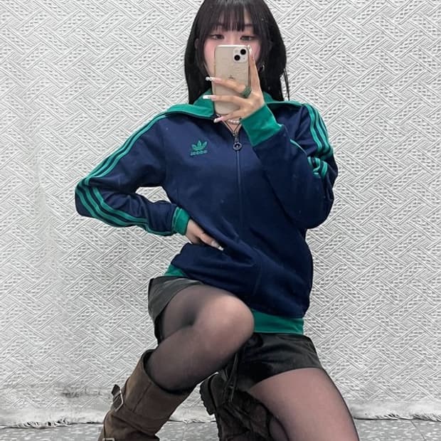 아디다스 올드스쿨 레트로 유로파 딥그린 져지 집업 95 C11290