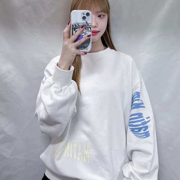 마땡킴 화이트 맨투맨 