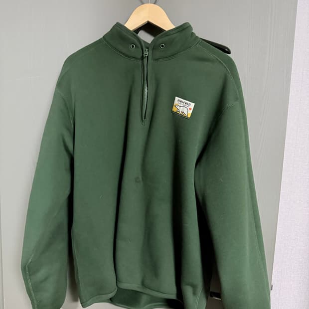 XL) 휴먼메이드 하프집 스웻 그린