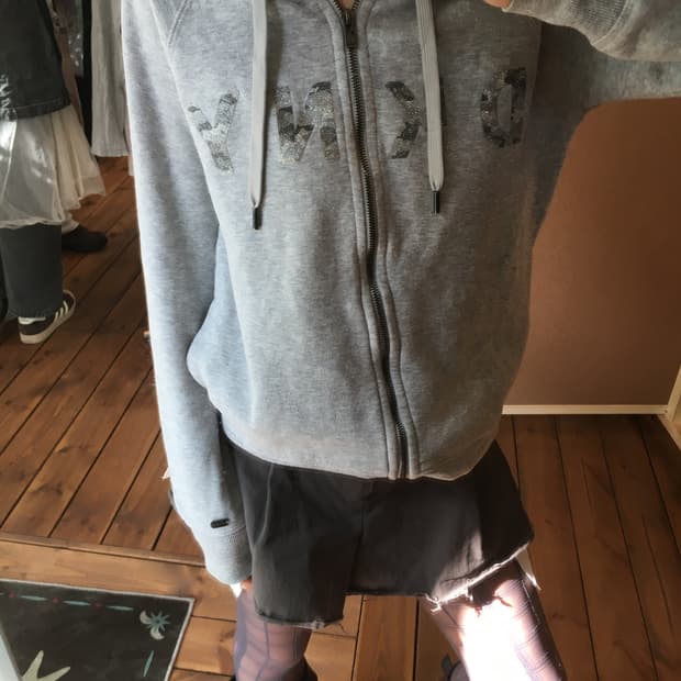 DKNY 글리터 후드집업