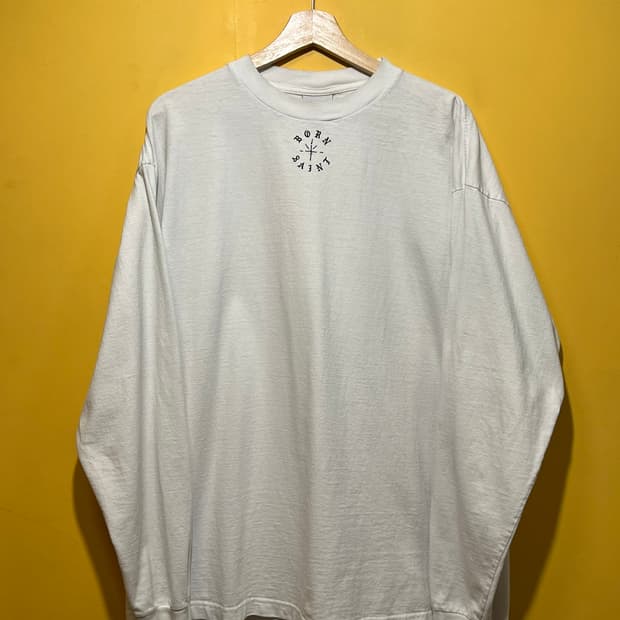 [XL] 세인트 마이클 x 본앤레이즈드 본 세인트 롱슬리브 티셔츠 화이트