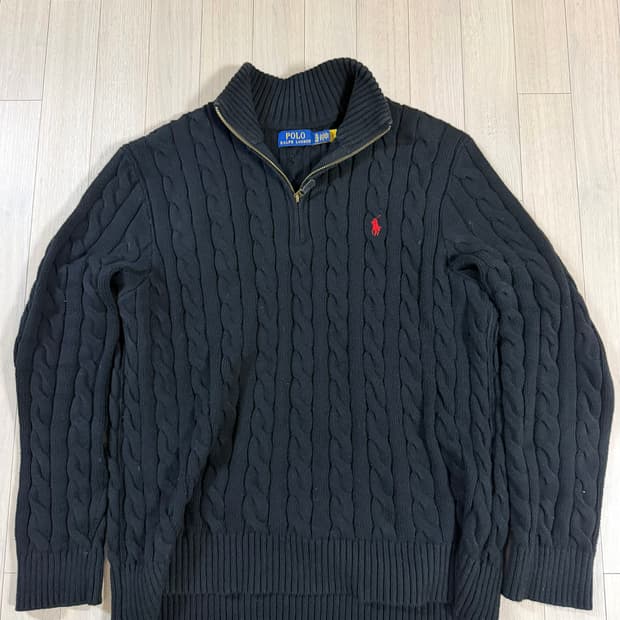 폴로 쿼터집업 케이블 니트 24FW