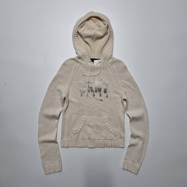 DKNY 딱붙핏 니트 후드 