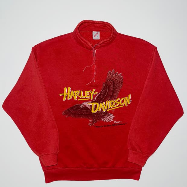 [L] 빈티지 할리데이비슨 쿼터 집업 스웻셔츠