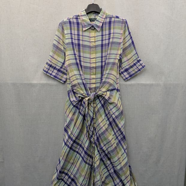 로렌 랄프로렌 체크 셔츠 원피스