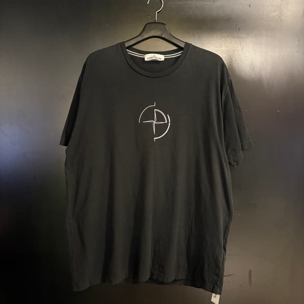 스톤아일랜드 데이터스캔 프린팅 티셔츠 블랙