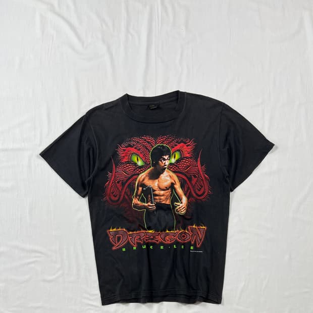 90‘s 브루스리 bruce lee 이소룡 드래곤 반팔티 상품이미지1