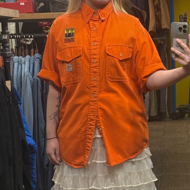 [HI] 칼하트 반팔 셔츠 오렌지