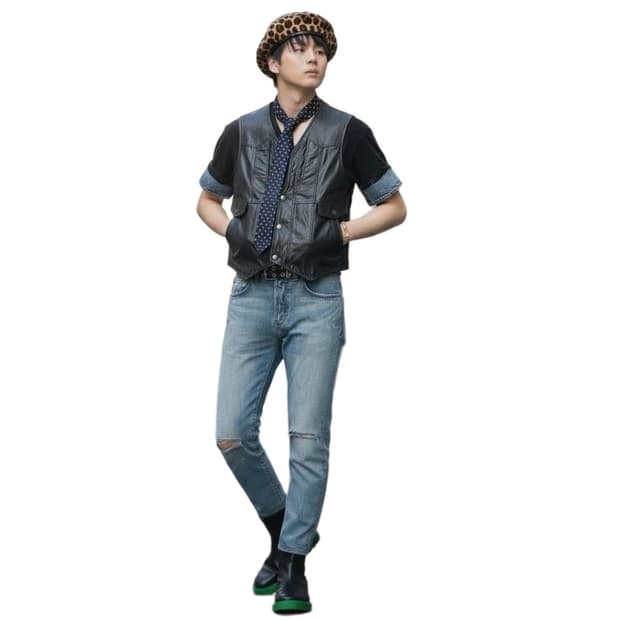 볼케이노 소가죽 바이커 펑크 조끼