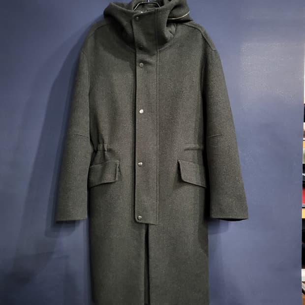 시스템 캐시미어 후드 핸드메이드 세미오버핏