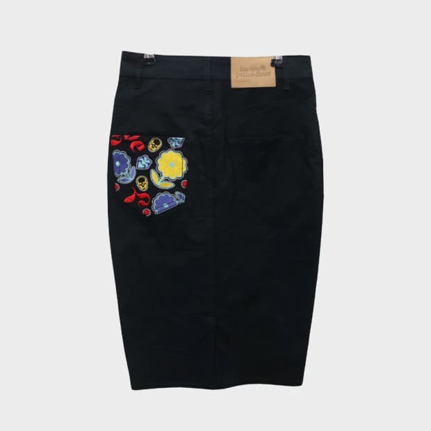 LUCIEN PELLAT-FINET 백포켓 포인트 미디스커트 65086