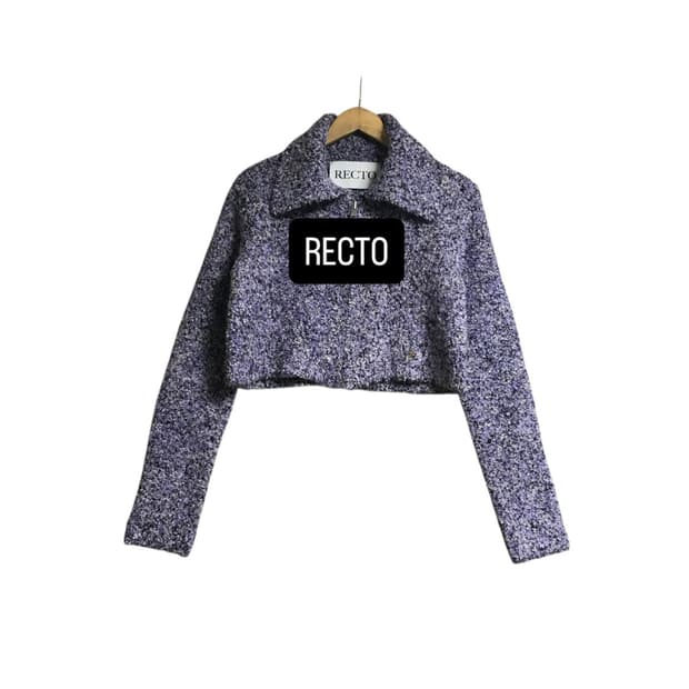 렉토 크롭 니트 자켓