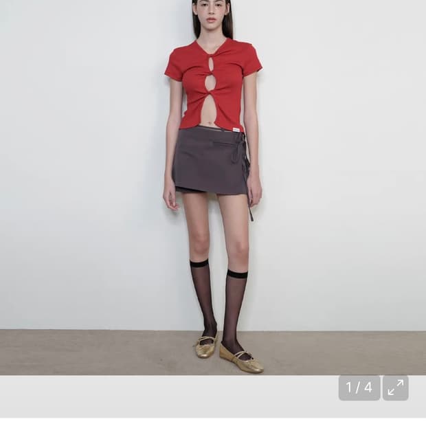 썬번프로젝트 Double Layered Mini Skirt Pants