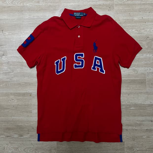 폴로 랄프로렌 USA 포니 빅로고 PK 반팔 카라티 [레드] L/100
